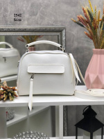 Білий — молодіжний каркасний клатч із накладною кишенею спереду (2542)