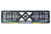 Рамка номерного знака 12Atelie пластиковая черная Ukraine (951627)