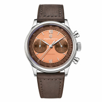 Чоловічий годинник Pagani Design PD-1739 Silver-Brown з сапфіровим склом та механізмом SEIKO VK64