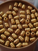 Металлическая бусина/4×6 мм/ 10 шт/ лимонное золото