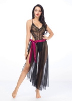 Еротичний напівпрозорий комплект боді зі спідницею JSY 3698, Чорний, S, M, S/M