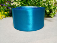 Атласная лента/ 5 см/ 23 метра/ аквамарин