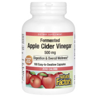 Яблучний оцет Ферментований, 500 мг, Fermented Apple Cider Vinegar, Natural Factors, 180 капсул