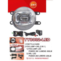 Фари дод. модель Toyota Cars/TY-8032L/LED-12V9W900Lm+DRL-12V2W200Lm/FOG+DRL/eл.проводка (TY-8032-LED