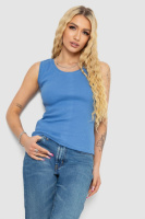 Майка жіноча в рубчик, колір джинс, 238R117