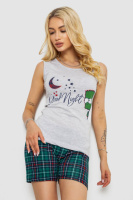 Піжама жіноча з принтом, колір сірий, 243R2479