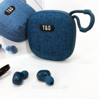 Колонка-Bluetooth із навушниками TG813. Колір: синій