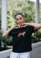 Футболка жіноча принт леопард оранжевий