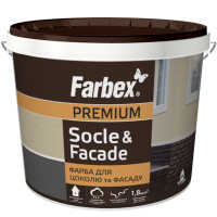 Краска для цоколей и фасадов FARBEX черный 12 кг