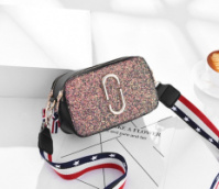 Модная женская сумочка клатч, маленькая сумка через плечо в стиле Marc Jacobs Розовый блестки