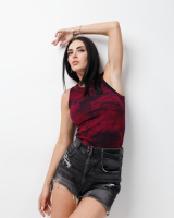 Облягаюча майка тай-дай «Ripple» оптом | Норма | Розпродаж моделі Малиновий, 42-44