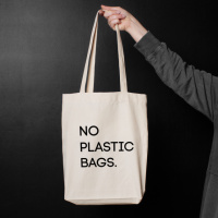 Экосумка «No plastic bags», Бежевый, английский