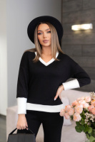 Прогуляковий жіночий костюм із ангори «Season»| Норма і батал| Розпродаж моделі Чорний, 50-52