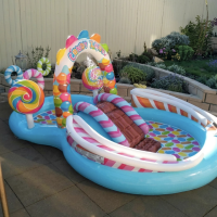 Intex 57149 (295×191×130 см) дитячий надувний ігровий центр басейн з гіркою Карамель CANDY ZONE