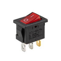 Переключатель on-off с подсветкой 12V квадратный 3pin Red 15*21*17мм  6A 250V 10A 125/250V