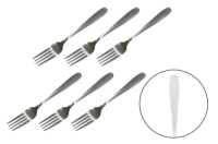 Набор серебристых столовых вилок с узором «Без рисунка» (6шт) (87757)