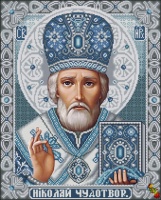 Схема для вышивки Святой Николай Чудотворец (хрусталь в серебре)