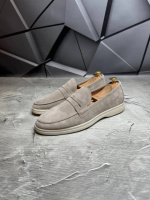 Лоферы мужские замшевые LORO PIANA BEZH Suede! Туфли мужские Лоферы бежевые! Натуральна ЗАМША!