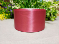 Атласная лента/ 5 см/ 23 метра/ пыльная роза