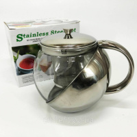 Заварник UNIQUE UN-1164 1.10 л, Чайник заварювальний скляний якісний на кухню, Гарний заварник