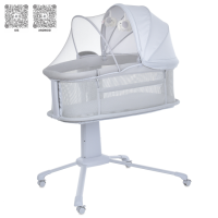 Ліжечко-колиска-манеж 3 в 1 Mastela 3328. Музика, USB, таймер, москітна сітка.Білий