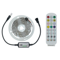 LED лента USB RGB 5V, IP 20, 5м, с Bluetooth и пультом, датчиком звука, на самоклейке
