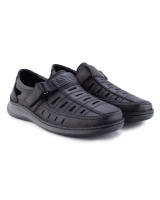 Чоловічі чорні туфлі на липучках