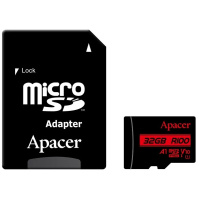 Карта пам'яті Apacer microSDHC 32GB UHS-I Class 10 + SD-адаптер (R100MB/s) (AP32GMCSH10UB-R) (Код товару:38930)
