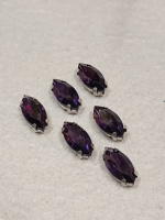 Страз (стекло)  в металлической оправе. Размер - 6×12 мм. Цвет - аметистовый
