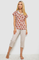 Піжама жіноча, колір бежевий, 243R19018