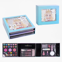 Набір дитячої косметики в розкладному органайзері блакитний