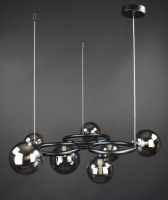 Люстра подвесная на 7 лампочек 28020 Черный 25-130х66х66 см.