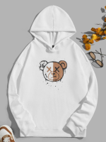 Худі біле з ДТФ на флісі (оверсайз) | 78-483