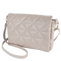 Lucherino 758 - БЕЖ ТАУП — елегантна якісна стьобана молодіжна сумочка на блискавці під клапаном