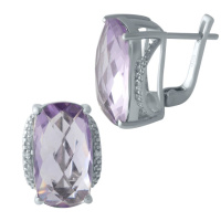 Срібні сережки Silver Breeze з натуральним аметистом (1996959)