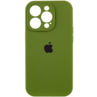 Чохол Silicone Case Full Camera Protective (AA) для Apple iPhone 15 Pro (6.1«), Зелений / Dark Olive - купити в SmartEra.ua