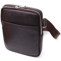 Мужская вертикальная сумка из натуральной кожи Vintage 22863 Коричневый