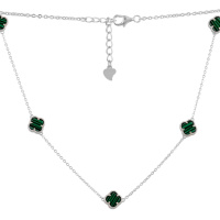 Серебряное колье CatalogSilver с малахитом, вес изделия 5,99 гр (2128854) 450500 размер