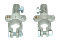 Комплект акумуляторних ремонтних клем + та - (без проводів) латунних легкових універсальних під болт