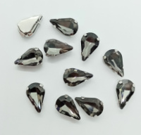 Страз (стекло)  в металлической оправе. Размер - 8×13 мм. Цвет - графитовый