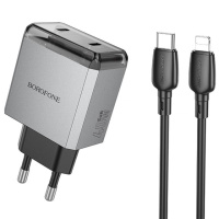 МЗП Borofone BN21 Lena PD40W+QC3.0 (2USB-C) + кабель Type-C to Lightning