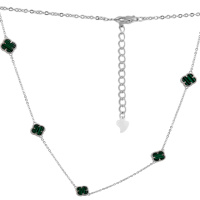 Серебряное колье CatalogSilver с малахитом, вес изделия 9,68 гр (2128823) 600 размер