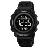 Чоловічий спортивний годинник Skmei 2497NBKBK All Black з електронним циферблатом та нейлоновим ремінцем