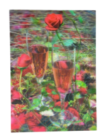 Листівка 3-D «Келих з трояндою»