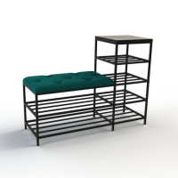 Банкетка для обуви Барселона-1 100см велюр бирюзовый/дуб платиновый 2-2-9005