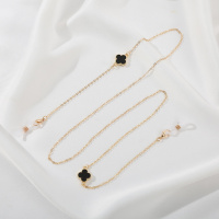 Цепочка для очков Цветок 5 9574 черная с золотистым