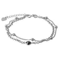 Серебряный браслет CatalogSilver с фианитами, вес изделия 3,51 гр (2068211) 1720 размер