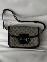 Gucci Horsebit 1955 чорно-сірий