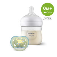 Набор для кормления новорожденных Philips AVENT Natural Природный Поток бутылочка 125 мл + пустышка Ultra Air 0-6 мес (SCD837/10)