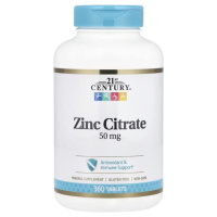 Цитрат Цинку, 50 мг, Zinc Citrate, 21st Century, 360 таблеток